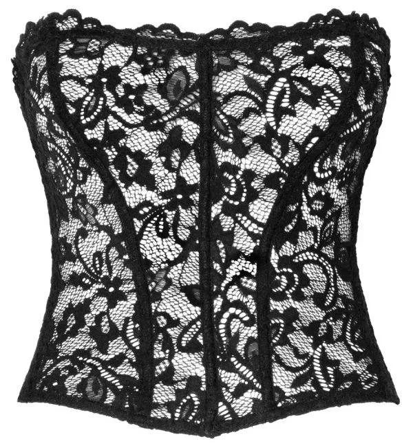 Noir Spitzen-Corsage in exklusivem Design schwarz Größe L Noir Spitzen-Corsage in exklusivem Design schwarz Größe L