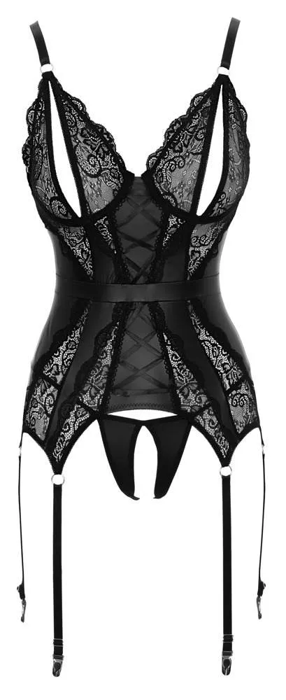 Cottelli LINGERIE Strapshemd offen - Verführerisches Design S Cottelli LINGERIE Strapshemd offen - Verführerisches Design S