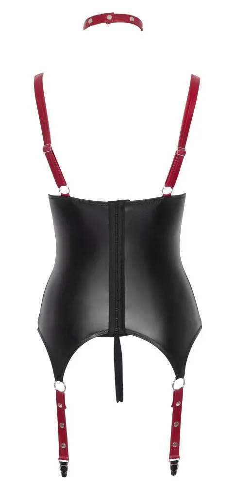 Cottelli BONDAGE Ouvert-Set - Strapshemd & String Schwarz/Rot S Cottelli BONDAGE Ouvert-Set - Strapshemd & String Schwarz/Rot S