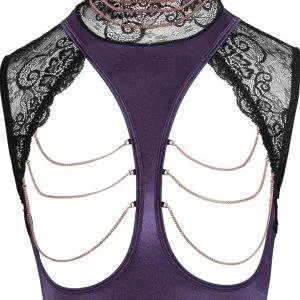 Abierta Fina Strapshemd violett, busenfrei, String ouvert Violett/Schwarz M Abierta Fina Strapshemd violett, busenfrei, String ouvert Violett/Schwarz M – Bild 6