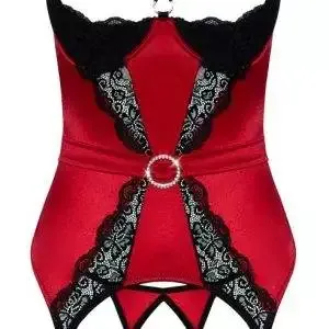 Cottelli LINGERIE Strapshemd rot - busenfrei & String ouvert Rot/Schwarz Größe M Cottelli LINGERIE Strapshemd rot - busenfrei & String ouvert Rot/Schwarz Größe M – Bild 6