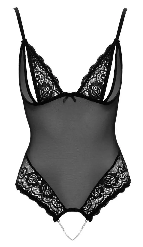 Cottelli LINGERIE - Body ouvert mit Spitze & Perlenketten S Cottelli LINGERIE - Body ouvert mit Spitze & Perlenketten S