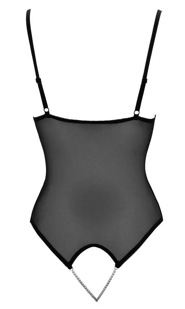 Cottelli LINGERIE - Body ouvert mit Spitze & Perlenketten S Cottelli LINGERIE - Body ouvert mit Spitze & Perlenketten S