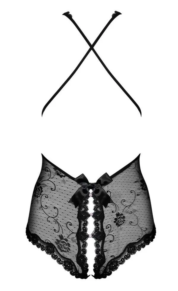 Obsessive Body Fiorenta - Transparenter Spitzenbody mit Perlenverzierungen L/XL Obsessive Body Fiorenta - Transparenter Spitzenbody mit Perlenverzierungen L/XL