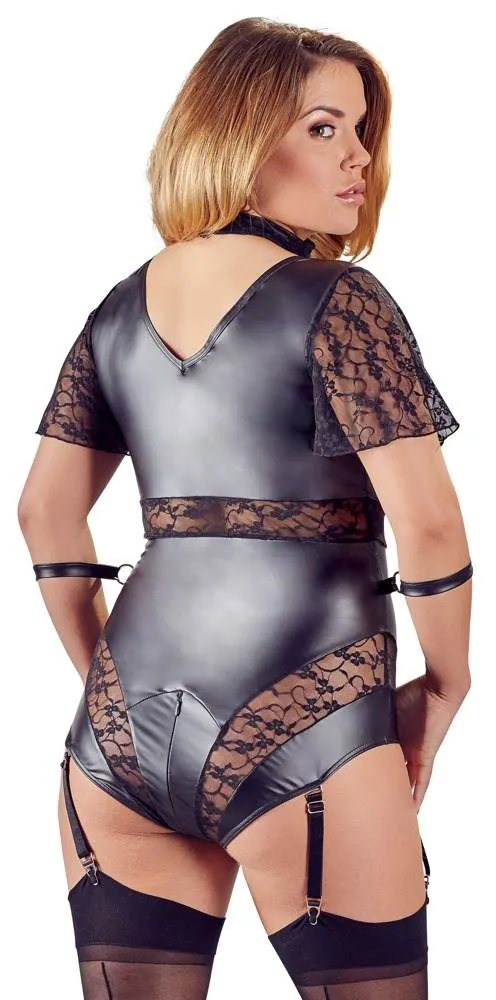 Cottelli BONDAGE - Kurzarmbody mit Fesseln und Reißverschluss 4XL Cottelli BONDAGE - Kurzarmbody mit Fesseln und Reißverschluss 4XL