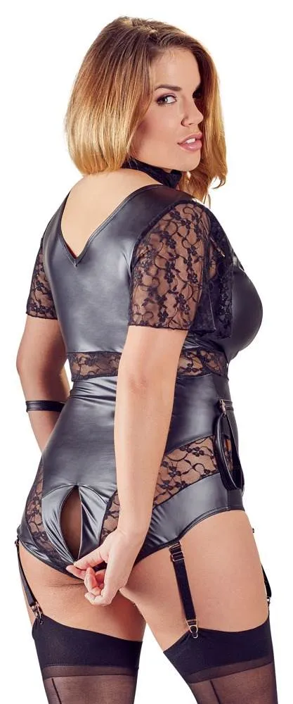Cottelli BONDAGE - Kurzarmbody mit Fesseln und Reißverschluss 4XL Cottelli BONDAGE - Kurzarmbody mit Fesseln und Reißverschluss 4XL