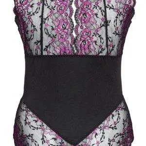 Cottelli CURVES - Verführerischer Spitzenbody Schwarz/Rosa 2XL Cottelli CURVES - Verführerischer Spitzenbody Schwarz/Rosa 2XL – Bild 6
