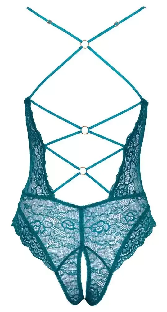 Cottelli LINGERIE Body ouvert - sinnlicher Style in petrolfarbener Spitze petrol XL Cottelli LINGERIE Body ouvert - sinnlicher Style in petrolfarbener Spitze petrol XL