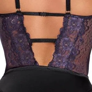 Cottelli LINGERIE - Ouvert-Body Strapsen, lila/schwarz Schwarz/Lila Größe M Cottelli LINGERIE - Ouvert-Body Strapsen, lila/schwarz Schwarz/Lila Größe M – Bild 7