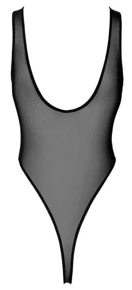 Noir: Transparenter Stringbody, Größe S, Schwarz Noir: Transparenter Stringbody, Größe S, Schwarz
