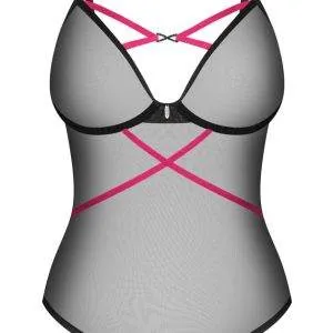 Obsessive Stringbody Novenes - Schwarz mit pinken Riemchen, Größe S/M Obsessive Stringbody Novenes - Schwarz mit pinken Riemchen, Größe S/M – Bild 4