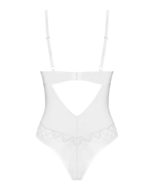 Obsessive Transparenter Body Alissium - Zeitloses Weiß, Größe S-XL Obsessive Transparenter Body Alissium - Zeitloses Weiß, Größe S-XL