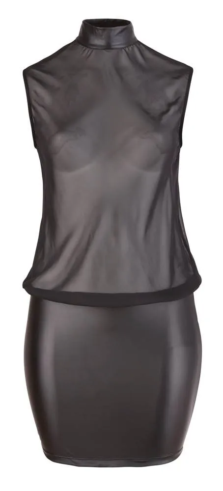 Cottelli CURVES - Minikleid transparent, schwarz 2XL Cottelli CURVES - Minikleid transparent, schwarz 2XL