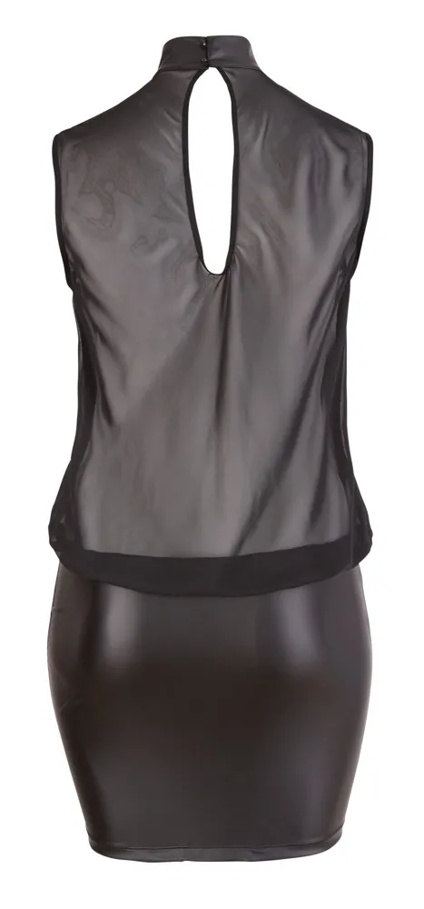 Cottelli CURVES - Minikleid transparent, schwarz 2XL Cottelli CURVES - Minikleid transparent, schwarz 2XL