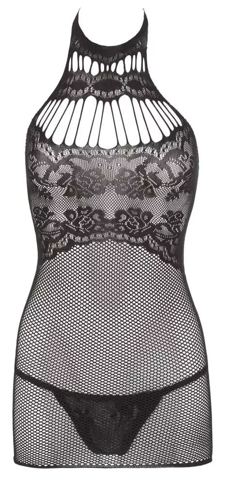 Mandy Mystery lingerie Netzkleid mit Halsband und Spitzen-String S-L Mandy Mystery lingerie Netzkleid mit Halsband und Spitzen-String S-L