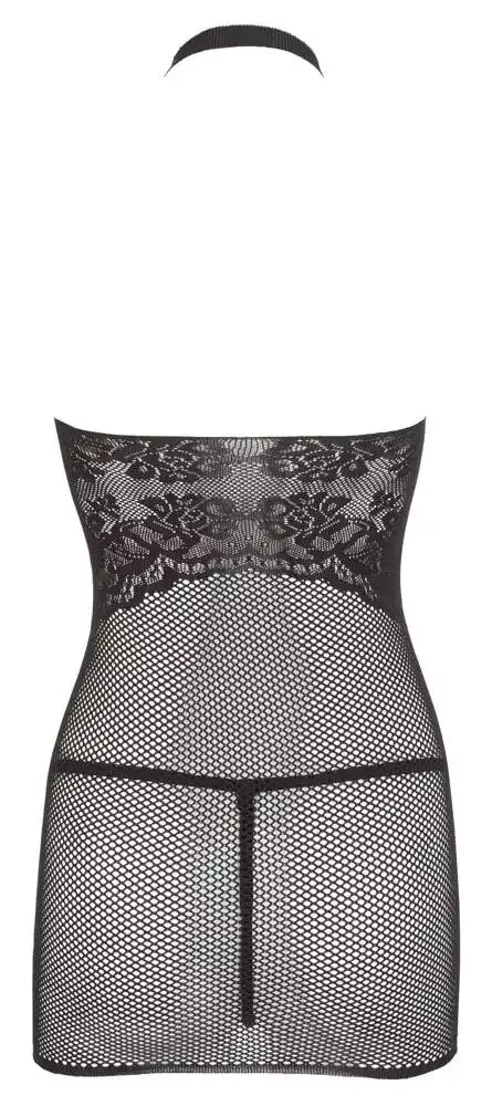 Mandy Mystery lingerie Netzkleid mit Halsband und Spitzen-String S-L Mandy Mystery lingerie Netzkleid mit Halsband und Spitzen-String S-L