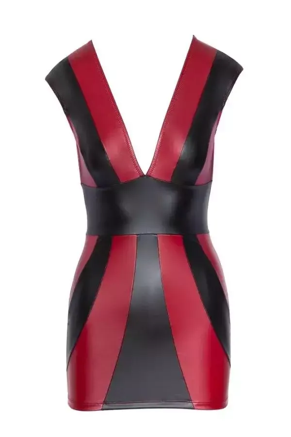 Cottelli PARTY - Streifen-Mattlook Kleid Rot/Schwarz S Cottelli PARTY - Streifen-Mattlook Kleid Rot/Schwarz S