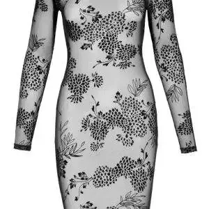 Noir Flockprint Langarm-Kleid in Powernet S Noir Flockprint Langarm-Kleid in Powernet S – Bild 7