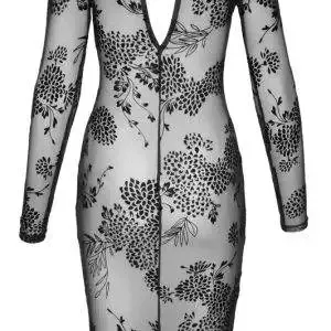 Noir Flockprint Langarm-Kleid in Powernet S Noir Flockprint Langarm-Kleid in Powernet S – Bild 8