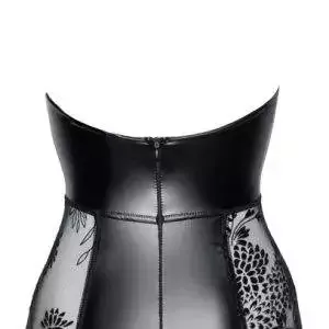 Noir Enges Neckholder-Kleid mit Materialmix M Noir Enges Neckholder-Kleid mit Materialmix M – Bild 6