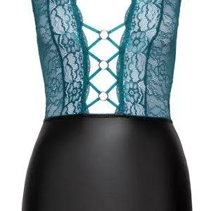 Cottelli LINGERIE - Sinnliches Spitzenkleid Petrol/Schwarz M Cottelli LINGERIE - Sinnliches Spitzenkleid Petrol/Schwarz M – Bild 7