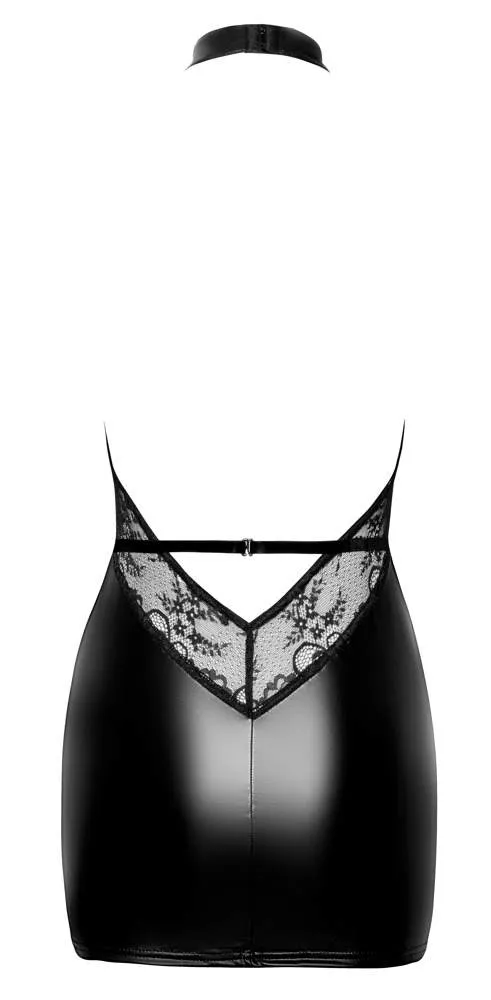 Noir - Exklusives Powerwetlook Minikleid mit Spitze XL Noir - Exklusives Powerwetlook Minikleid mit Spitze XL