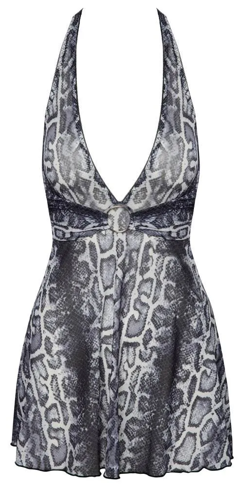 Cottelli LINGERIE - Transparentes Snakeskin-Kleid, schwarz, Größe M Cottelli LINGERIE - Snakeskin-Optik Kleid, Größe S, Farbe Beige – Hollow B
