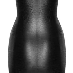 Noir Kroko Tube-Minikleid schwarz L Noir Langes Kleid in Feinnetz-Transparenz schwarz S – Hollow Rückseite