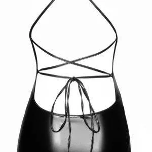 Noir Verführerisches Powerwetlook Kleid schwarz S Noir Verführerisches Powerwetlook Kleid schwarz S – Hollow Rückseite