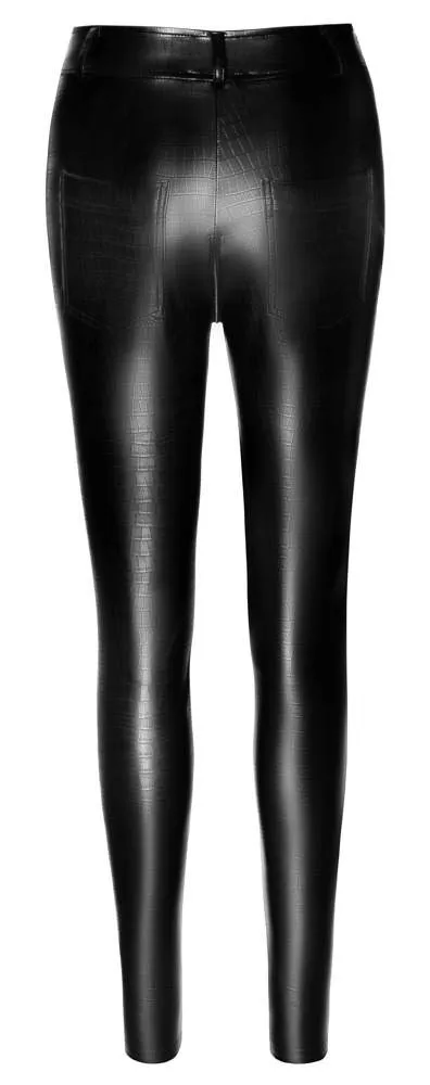 Noir Schlangenhaut-Hose schwarz Größe XL Noir Schlangenhaut-Hose schwarz Größe S – Hollow Rückseite