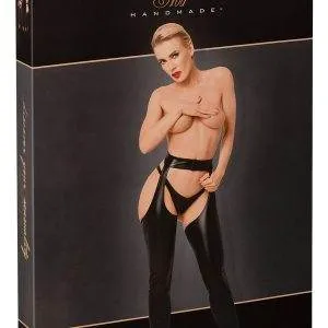 Noir Chaps Powerwetlook schwarz - Größe S/M - Po-frei & komplett offen im Schritt Noir Powerwetlook Chaps, Schwarz, Größe S-XL – Verpackung