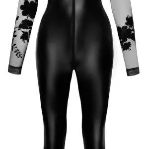 Noir Exklusiver Overall mit Samtflockprint schwarz Größe XL Noir Exklusiver Overall mit Samtflockprint schwarz Größe S – Hollow B
