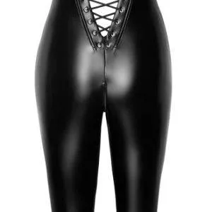Noir Powerwetlook Overall mit Schnürung schwarz Größe XL Noir Powerwetlook Overall mit Schnürung schwarz Größe S – Hollow Rückseite