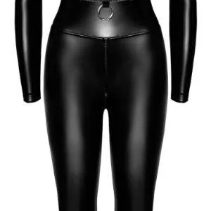 Noir Powerwetlook Overall mit Zips & Ring, Größe S, Schwarz Noir Powerwetlook Overall mit Zips & Ring, Größe S, Schwarz – Hollow B