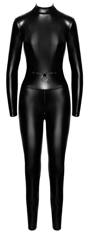 Noir Powerwetlook Overall mit Zips & Ring, Größe S, Schwarz Noir Powerwetlook Overall mit Zips & Ring, Größe S, Schwarz – Hollow B