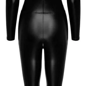 Noir Powerwetlook Overall mit Zips & Ring, Größe S, Schwarz Noir Powerwetlook Overall mit Zips & Ring, Größe S, Schwarz – Hollow Rückseite