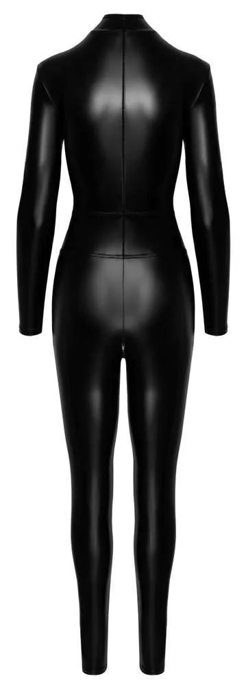 Noir Powerwetlook Overall mit Zips & Ring, Größe S, Schwarz Noir Powerwetlook Overall mit Zips & Ring, Größe S, Schwarz – Hollow Rückseite