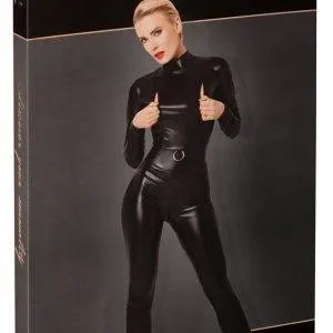 Noir Powerwetlook Overall mit Zips & Ring, Größe S, Schwarz Noir Powerwetlook Overall mit Zips & Ring, Größe S, Schwarz – Verpackung
