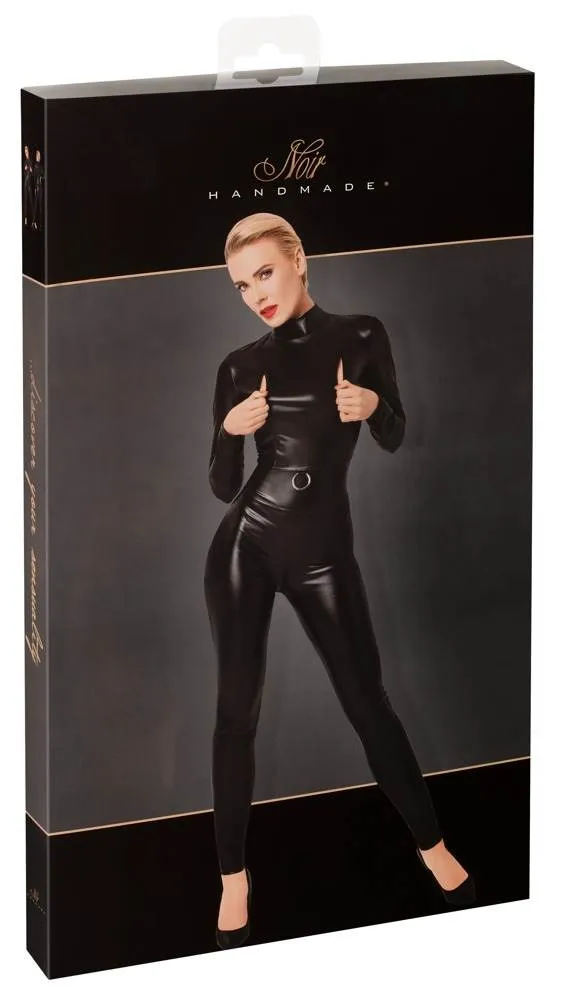 Noir Powerwetlook Overall mit Zips & Ring, Größe S, Schwarz Noir Powerwetlook Overall mit Zips & Ring, Größe S, Schwarz – Verpackung
