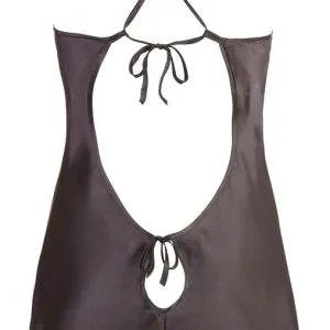 Cottelli LINGERIE - Schwarzes Satin-Negligé S Cottelli LINGERIE - Schwarzes Satin-Negligé S – Hollow Rückseite