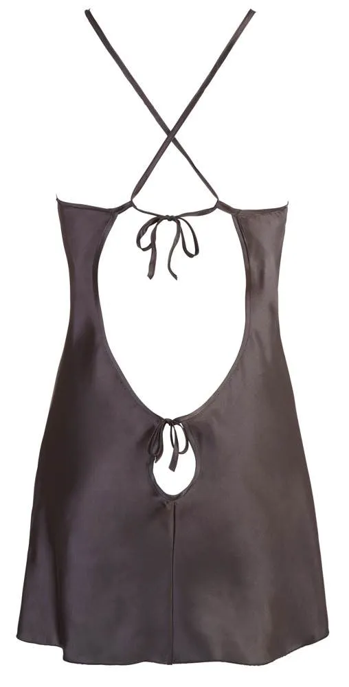 Cottelli LINGERIE - Schwarzes Satin-Negligé S Cottelli LINGERIE - Schwarzes Satin-Negligé S – Hollow Rückseite