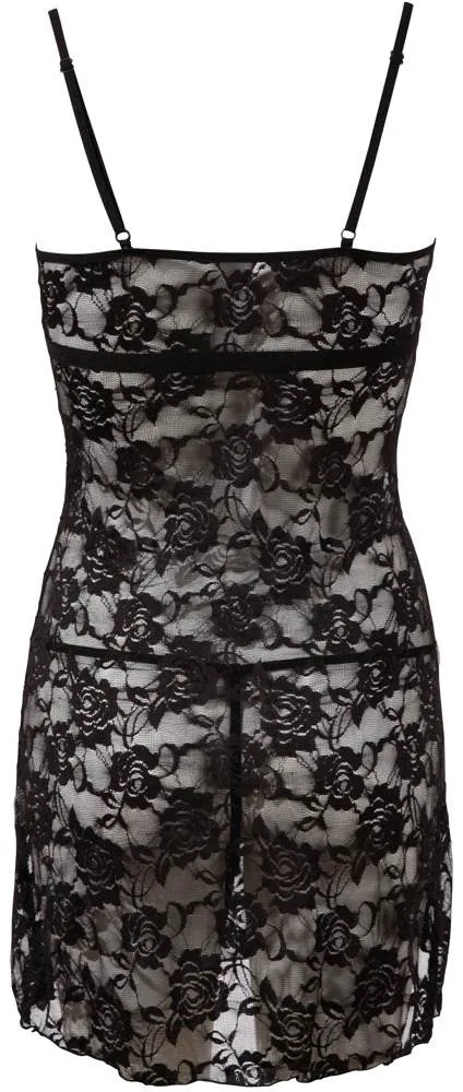 Cottelli LINGERIE - Verführerisches Negligé mit Blütenspitze M Cottelli LINGERIE - Verführerisches Negligé mit Blütenspitze S – Hollow Rückseite