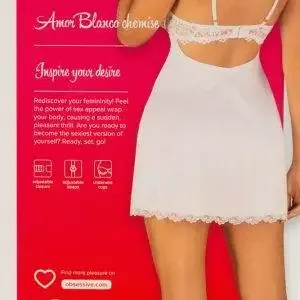 Obsessive Amor Blanco Chemise & String S/M Obsessive Amor Blanco Chemise & String S/M – Verpackung B