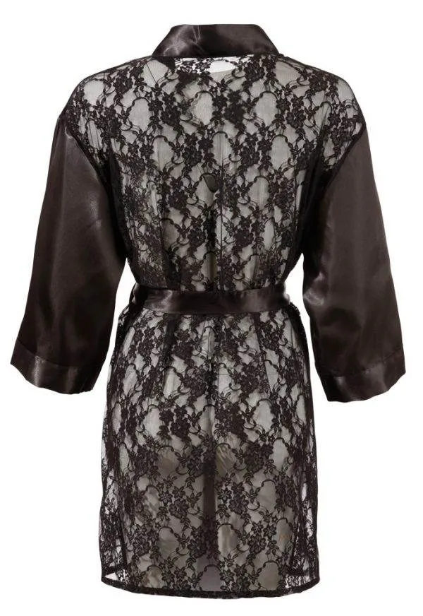 Cottelli LINGERIE - Kimono Spitze, für Nachtschwärmerinnen L/XL Cottelli LINGERIE - Kimono Spitze, für Nachtschwärmerinnen S/M – Hollow Rückseite