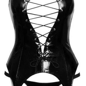 Black Level Lack Strapshemd und String - Provokanter Glanz-Style S Black Level Lack Strapshemd und String - Provokanter Glanz-Style S – Hollow B