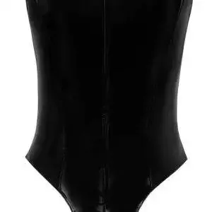 Black Level Lack Body mit hohen Beinausschnitten und Schnürungen schwarz Größe S Black Level Lack Body mit hohen Beinausschnitten und Schnürungen schwarz Größe S – Hollow Rückseite