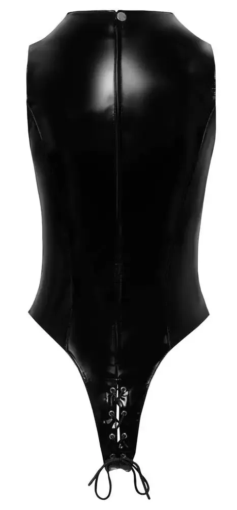 Black Level Lack Body mit hohen Beinausschnitten und Schnürungen schwarz Größe S Black Level Lack Body mit hohen Beinausschnitten und Schnürungen schwarz Größe S – Hollow Rückseite