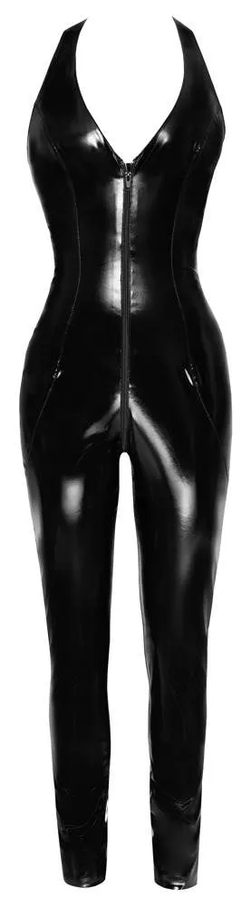 Black Level Lack-Overall Zip S: Glossy-Look, Neckholder, 2-Wege-Reißverschluss S Black Level Lack-Overall Zip S: Glossy-Look, Neckholder, 2-Wege-Reißverschluss S – Hollow B