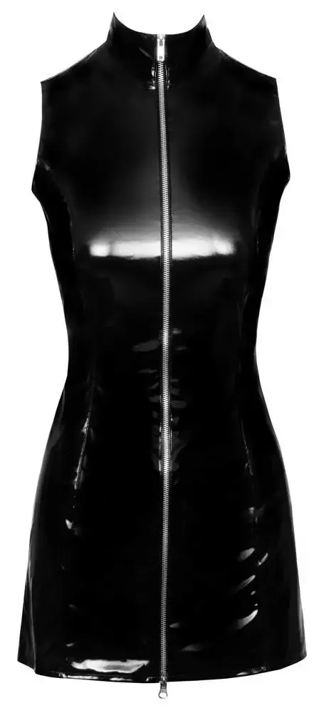 Black Level Lackkleid mit Zip - extra kurz und ärmellos L Black Level Lackkleid mit Zip - extra kurz und ärmellos S – Hollow B