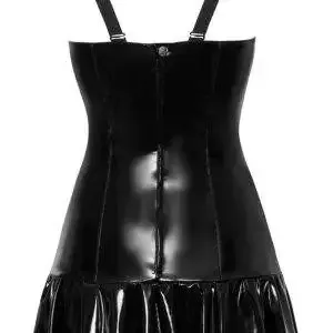 Black Level Lack Kleid ausgestellt - Verführerisches Glanzstück! schwarz Größe M Black Level Lack Kleid ausgestellt - Verführerisches Glanzstück! schwarz Größe S – Hollow Rückseite